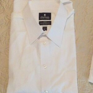 New-Stafford-White short sleeve Dress Shirt